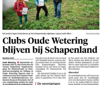De clubs naast het schapenland mogen blijven.